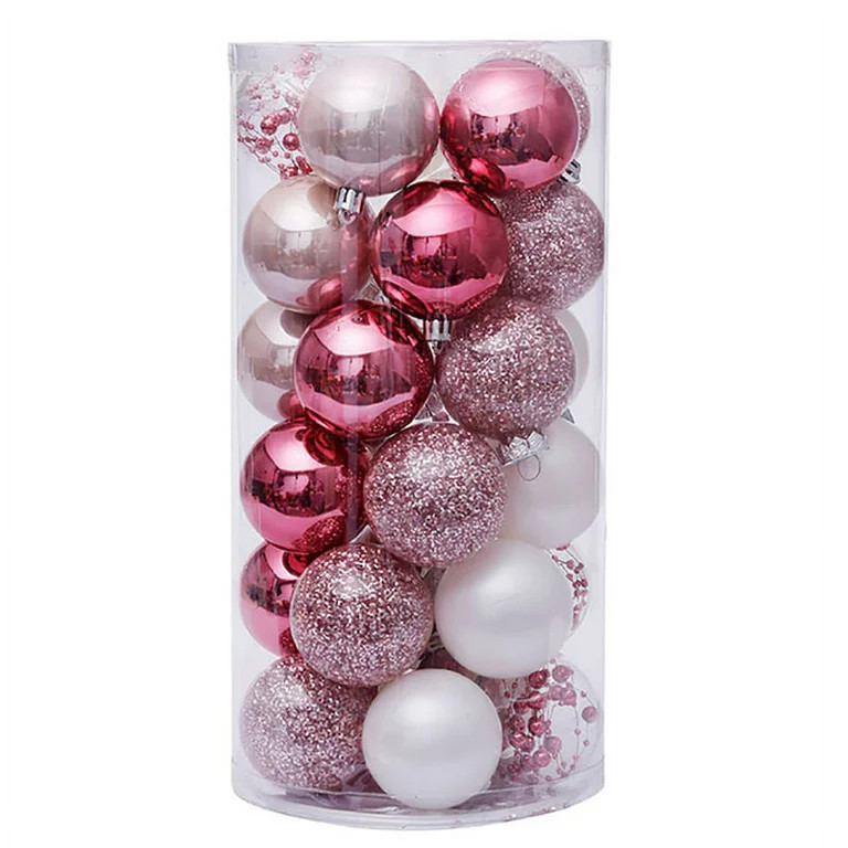 30Pcs Ball Ornaments Set Shatterproof Decor Balls-Pink | Walmart (US)