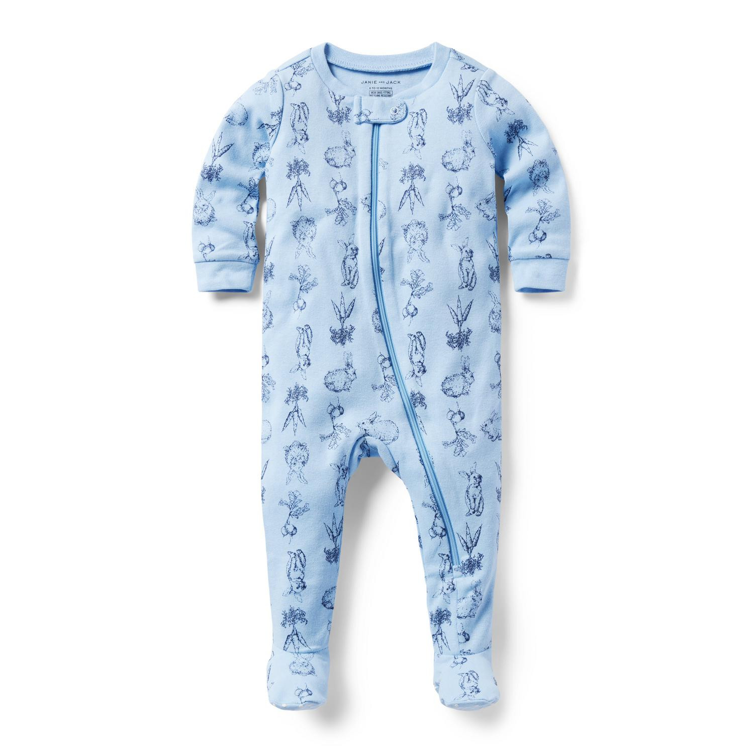 Baby Good Night Footed Pajama in Bunny Toile | Janie and Jack