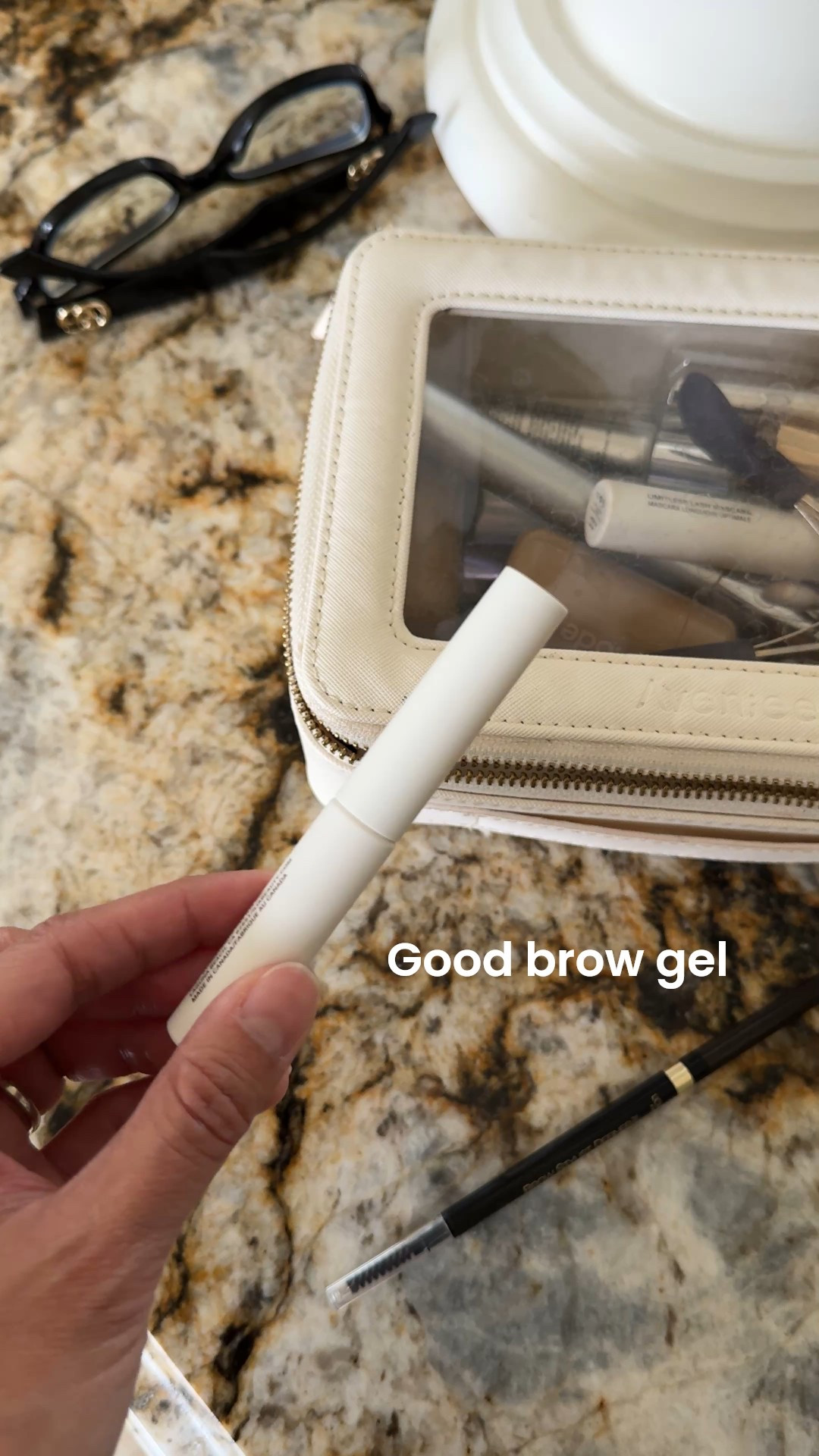 Clean beauty brow gel. Works really well!  Not itchy, not flaky, doesn’t turn white, holds all day. 
I put this on, let it dry, then fill in sparse areas with eye brow pencil, then gently brush through with spoolie brush  

#LTKBeauty #LTKOver40 #LTKFindsUnder50
