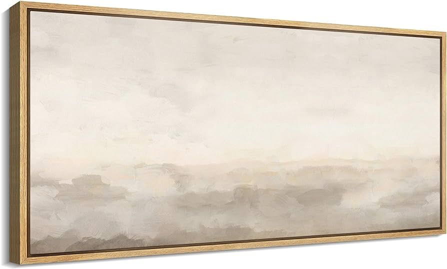 MUDECOR Extra Large Framed Canvas Print Wall Art Minimalist Neutral Landscape Abstract Horizon Li... | Amazon (US)