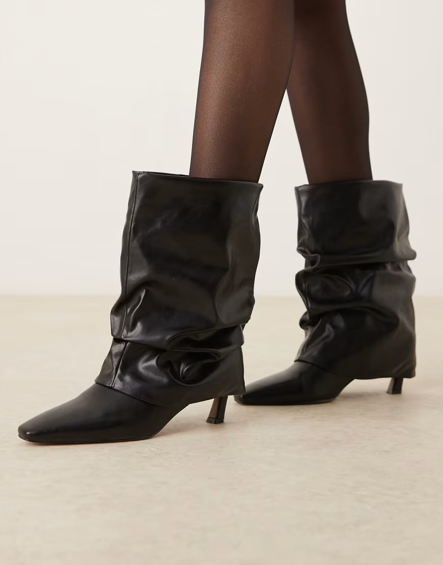 ASOS DESIGN Cambria slouch pull on boots in black | ASOS (Global)