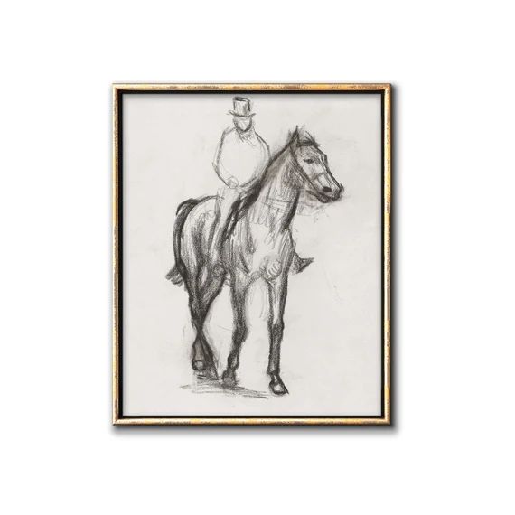 Charcoal Horse Drawing Printable Wall Art Equestrian Decor | Etsy | Etsy (US)