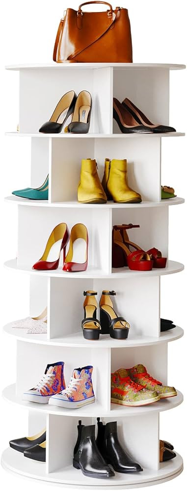 SpaceAid Cross Style 6-Tier Rotating Shoe Organizer, Spinning Shoe Rack Tower, 360 Display Lazy S... | Amazon (US)