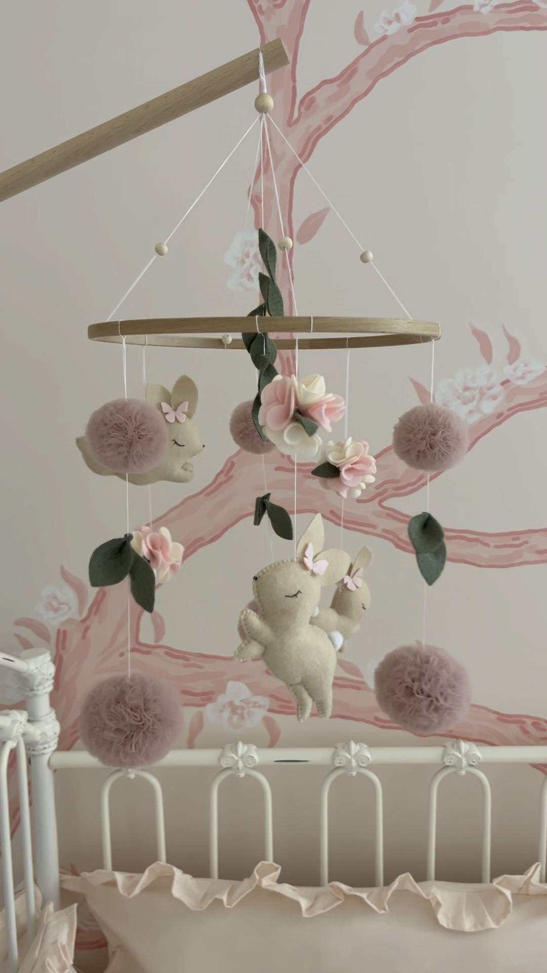 The sweetest handmade mobile! I love buying from Etsy shops ✨

Nursery decor. Newborn. Home decor. Baby girl. Nursery inspo. Nursery reveal. Mobile. Bunny rabbits. 

#LTKbaby #LTKhome