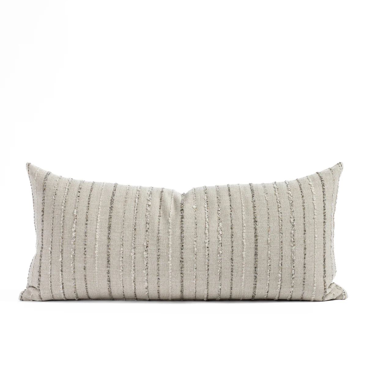 Wren Stripe 15x32 XL Lumbar Pillow, Cobblestone | Tonic Living
