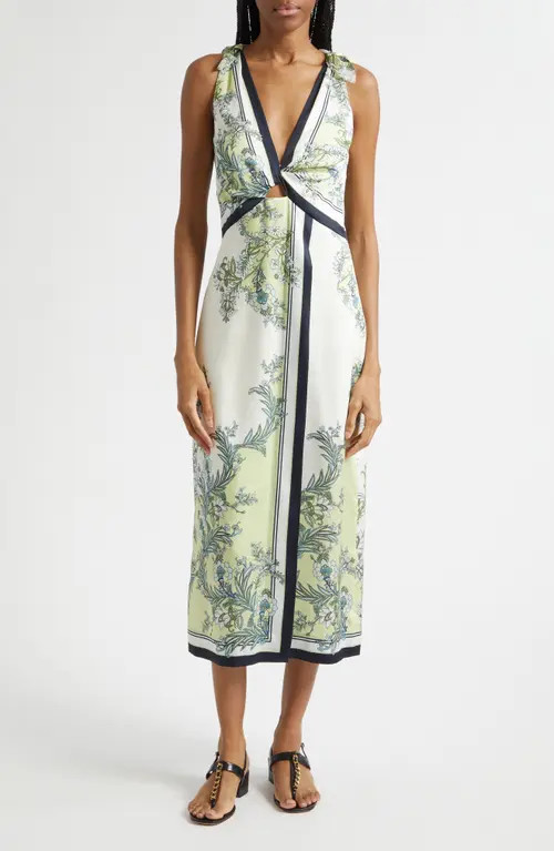 Veronica Beard Kaliza Print Sleeveless Maxi Dress in Light Pistachio Multi at Nordstrom, Size 4 | Nordstrom