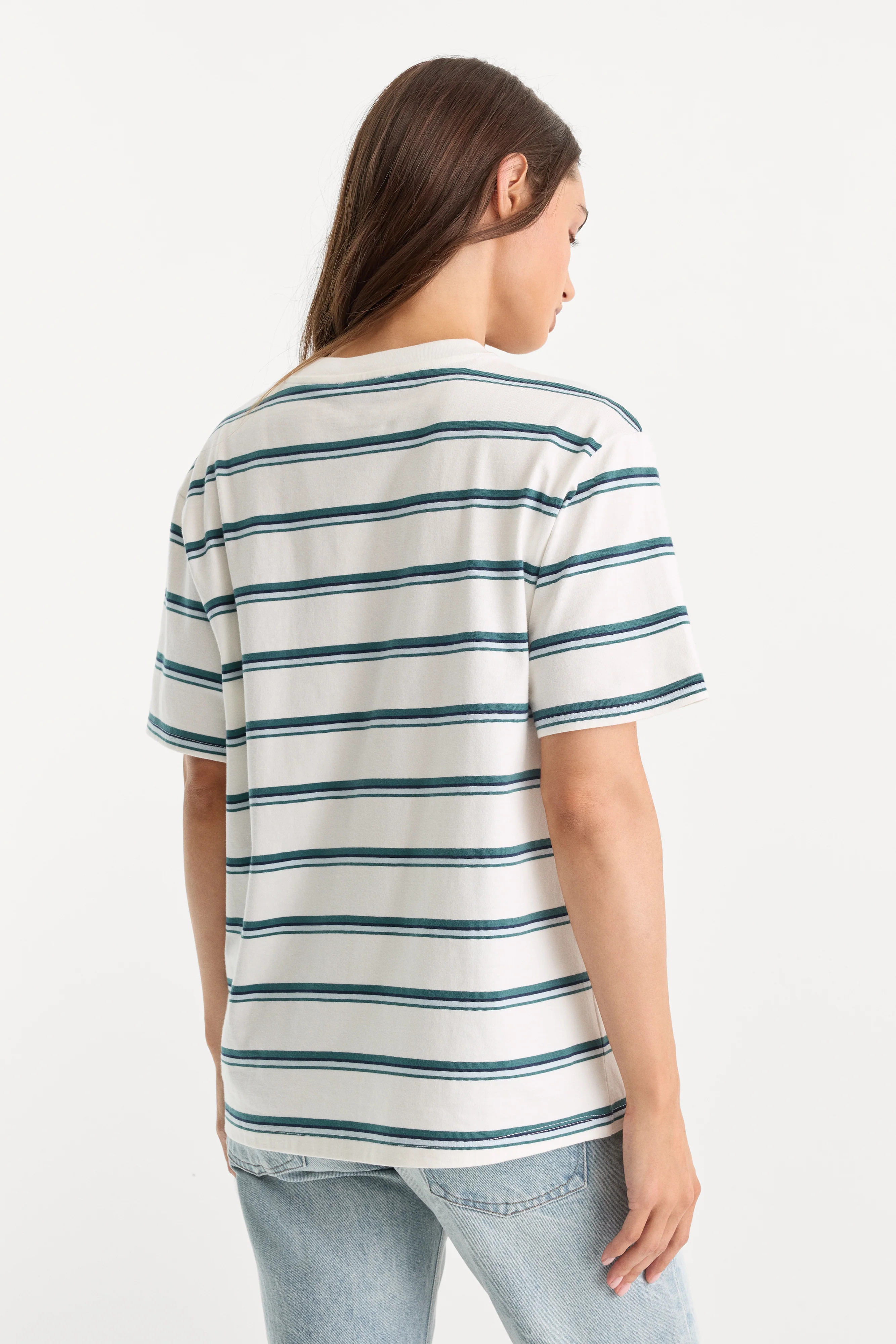 THE OVERSIZED TEE | HARBOR STRIPE CLOUD WHITE | Good American