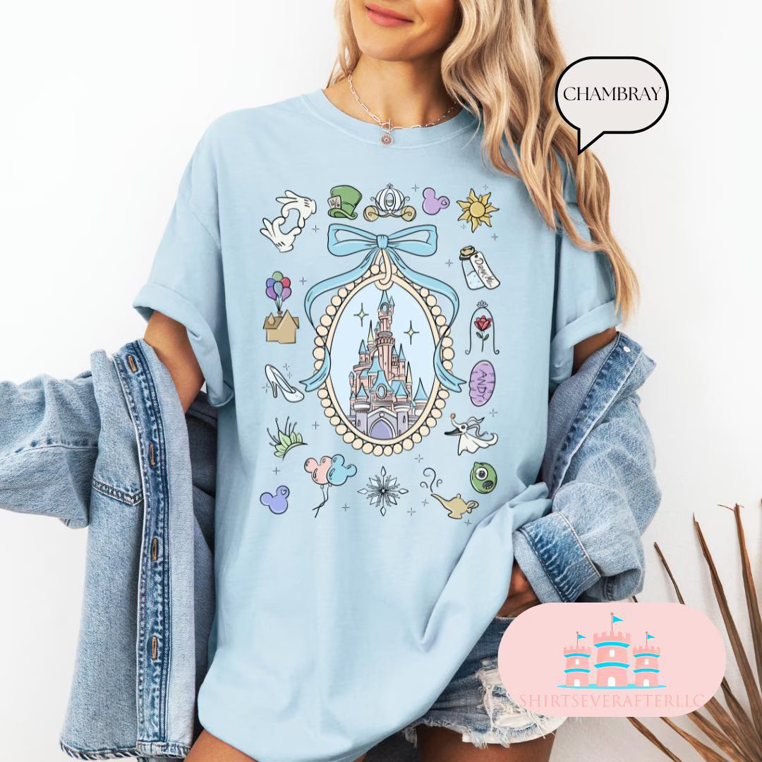 Comfort Color® Disney Castle Shirt, Princess Castle Sketch, Magical Shirt, Vintage Castle Shirt,... | Etsy (US)