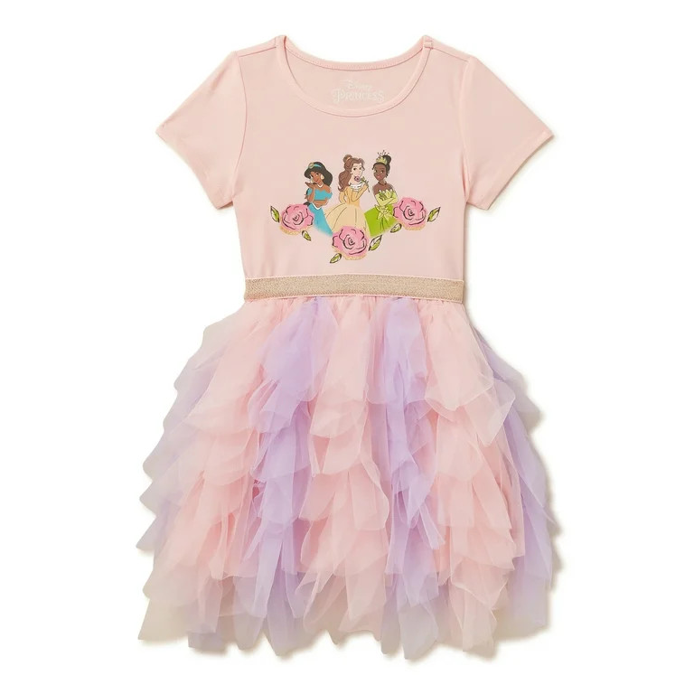 Disney Princesses Toddler Girl Short Sleeve Tutu Dress, Sizes 12M-5T | Walmart (US)