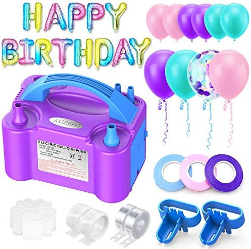 Balloon Pump Set, AUZEEG Electric Balloon Pump, Auto/Manual Mode Air Balloon Pump with Different ... | Amazon (US)
