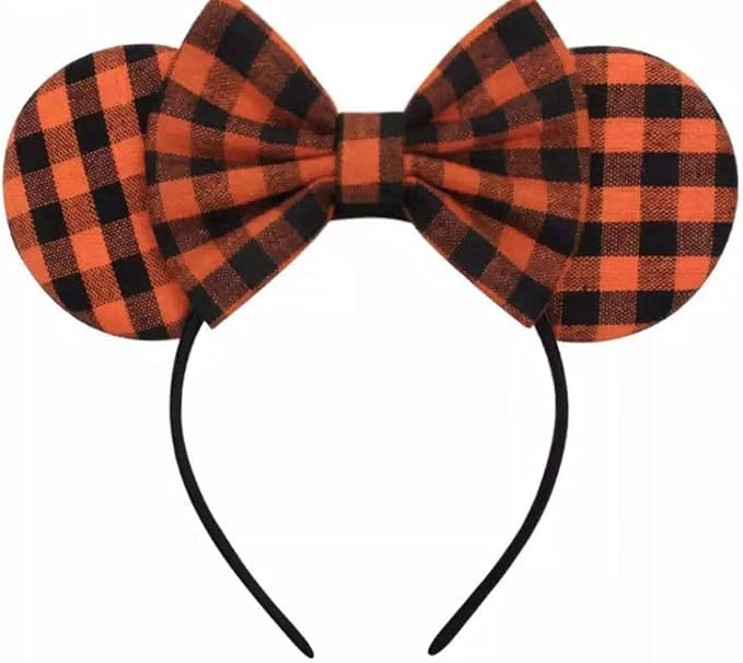 CLGIFT Halloween Minnie Ears, Orange Minnie Ears, Black Web Mickey Ears Headband, Halloween Minni... | Amazon (US)