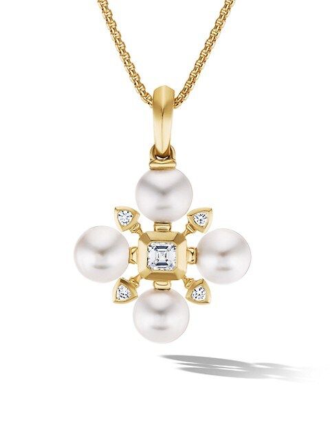 Renaissance 18K-Yellow-Gold, Pearl & Diamond Pendant Necklace | Saks Fifth Avenue