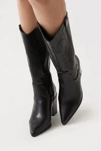 Faux Leather Cowboy Boots | Forever 21 (US)