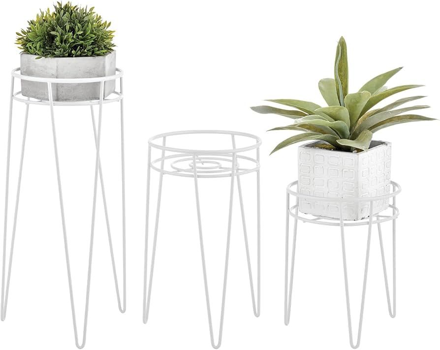 mDesign Metal Indoor/Outdoor Plant Stands - Modern Plant Stand with Hairpin Legs for Flowers, Pla... | Amazon (US)
