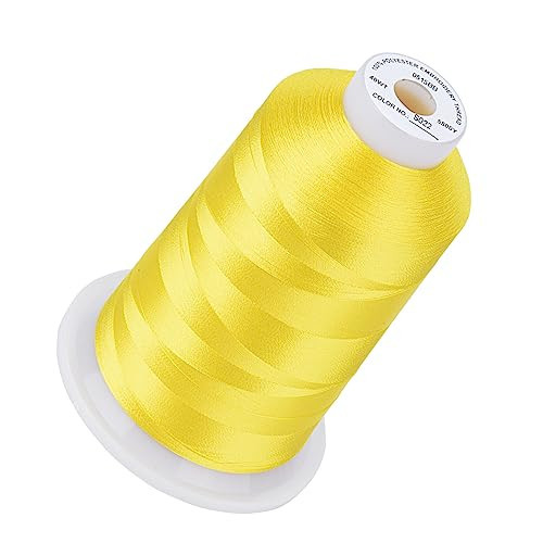 Simthread 5500Yds Embroidery Thread, 5000M High-Yardage 40WT 100% Polyester Thread – 170+ Vivid Colors, High-Speed Rated – Compatible with Brother, Singer, Janome & More - Sunshine Yellow S022 | Amazon (US)