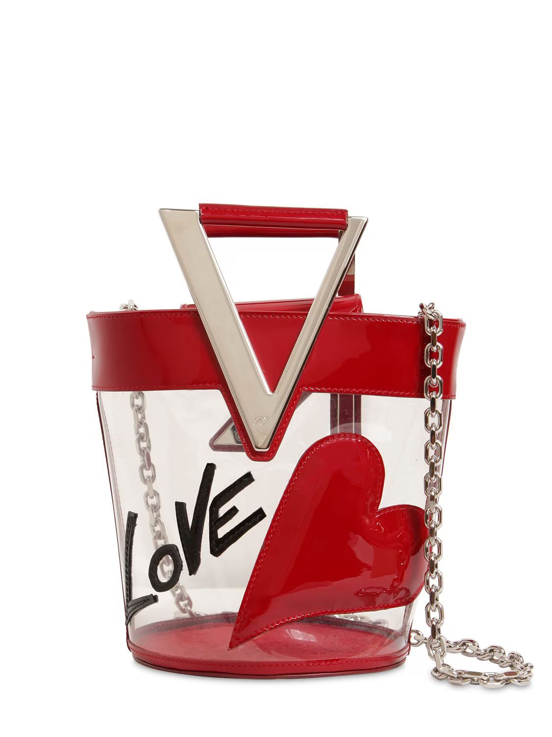 ROGER VIVIERRV LOVELY PVC & LEATHER BUCKET BAG | Luisaviaroma