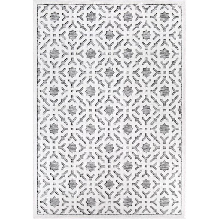 My Texas House Claire 5'2" X 7'6" Natural Gray Geometric Area Rug | Walmart (US)