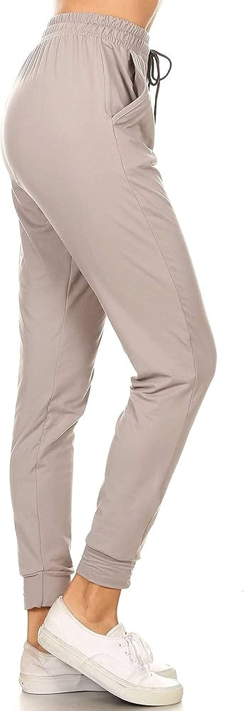 Leggings Depot Women's Printed Solid Activewear Jogger Track Cuff Sweatpants | Amazon (US)