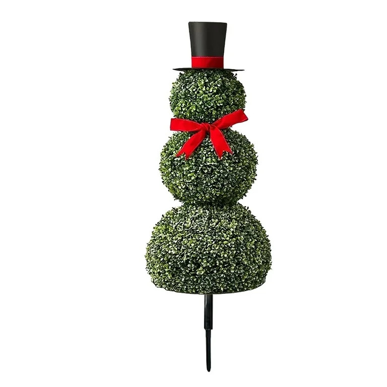 Snowman Boxwood Topiary Christmas Indoor/Outdoor Decoration, 32", by PEIDA | Walmart (US)