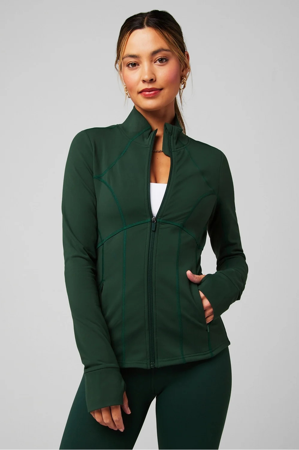 Cold Weather Full-Zip Jacket Womens green XL Fabletics | Fabletics Europe