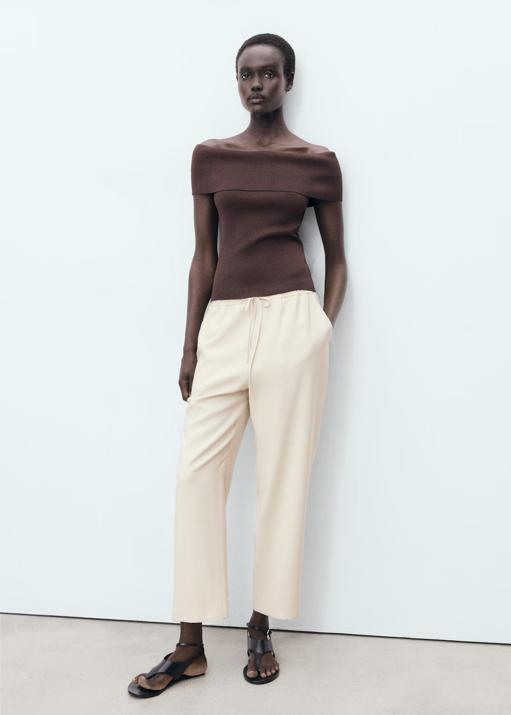 Drawstring flowy trousers beige - Woman - XXS - MANGO | MANGO (UK)