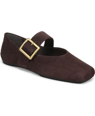 Franco Sarto Women's Oakes Square Toe Ballerina Flats - Black Leather | Macy's