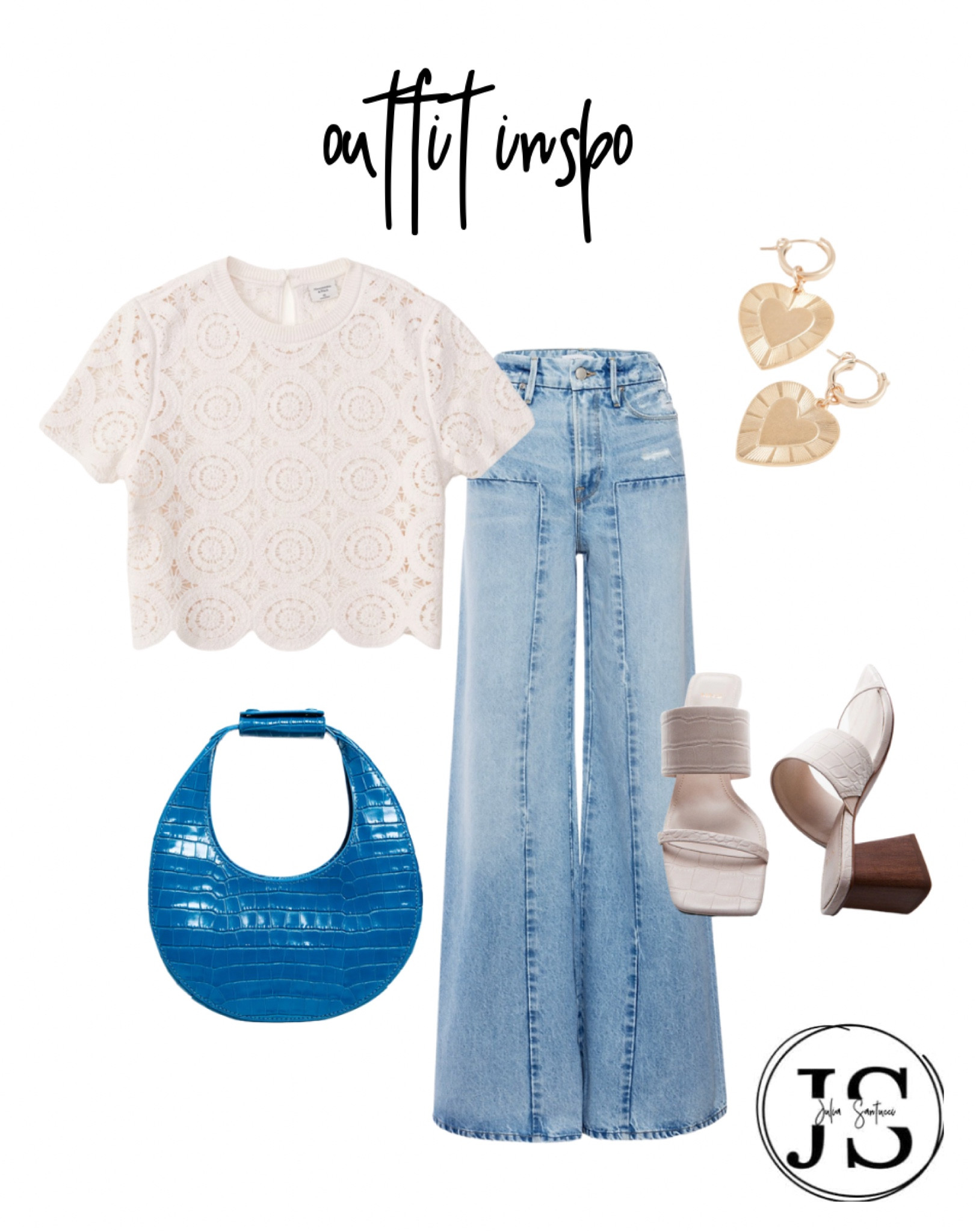 casual summer outfit inspo, flare denim 

#LTKSeasonal #LTKunder100 #LTKitbag