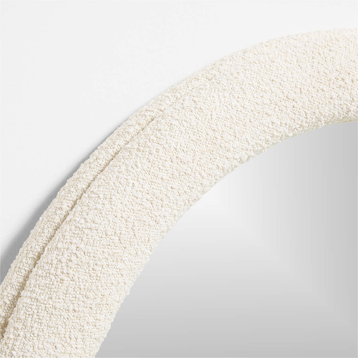Harris White Boucle Round Wall Mirror 45" + Reviews | Crate & Barrel | Crate & Barrel