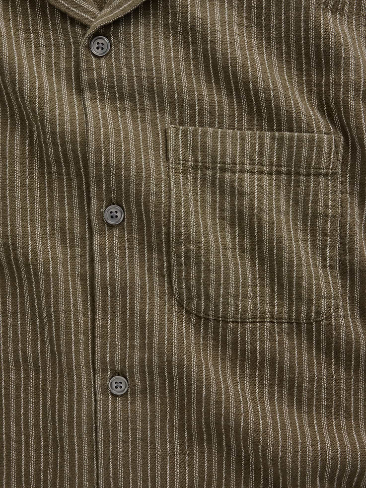 Dobby Stripe Relaxed Straight-Hem Shirt | Gap (US)