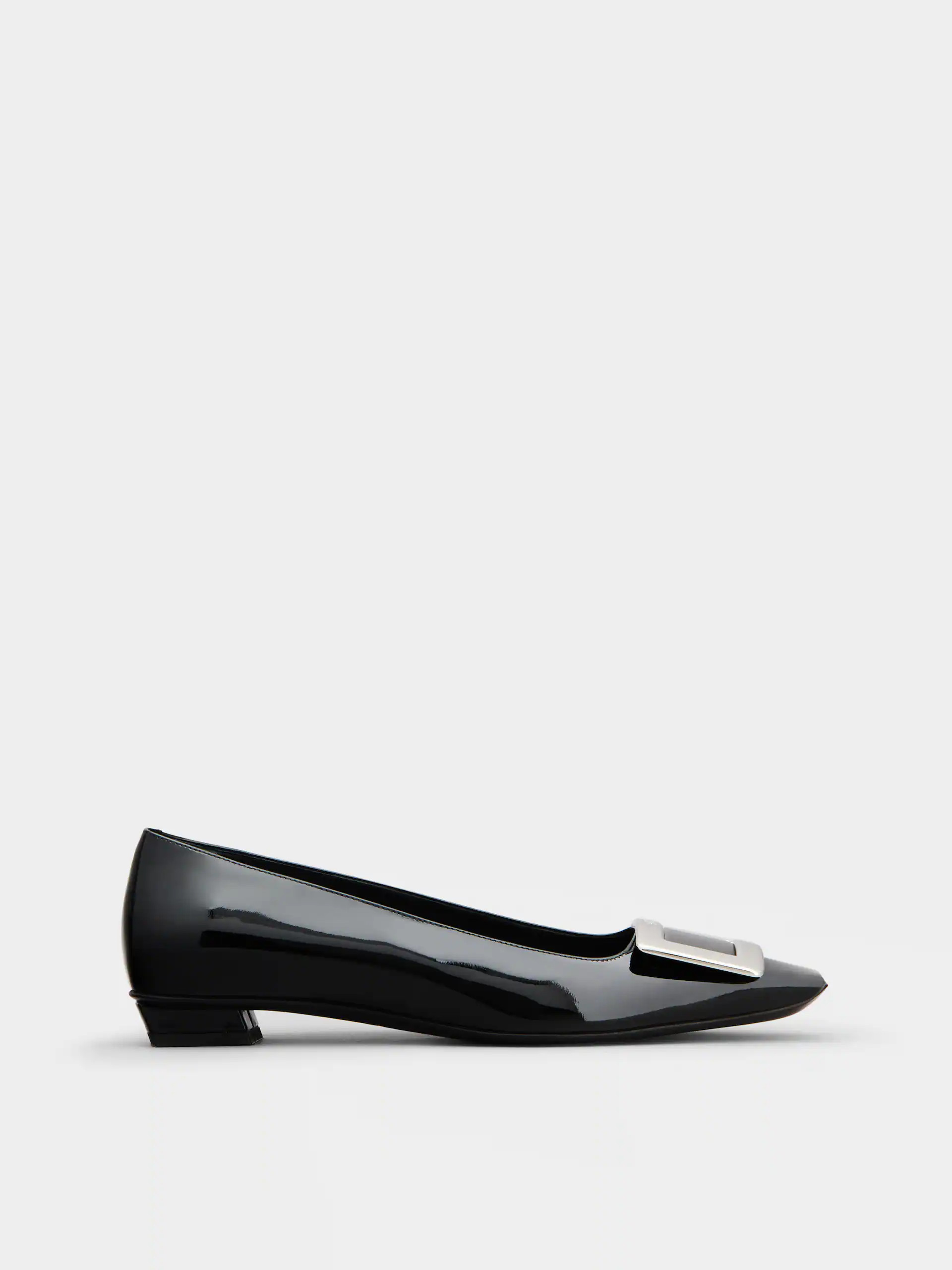 Belle Vivier Metal Buckle Ballerinas in Patent Leather | Roger Vivier US
