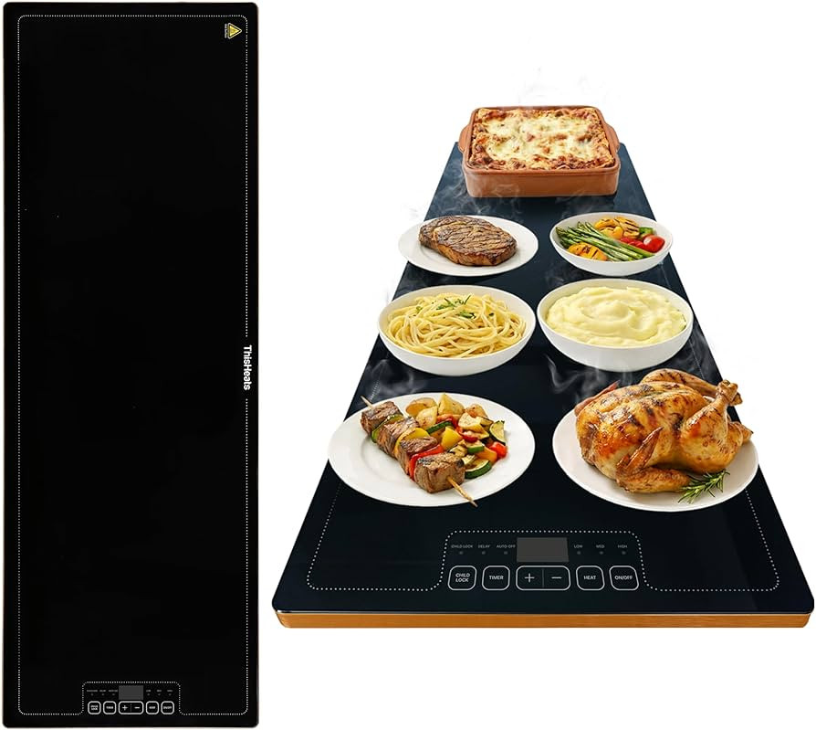 Electric Warming Tray for Food, 40\u201dx14\u201d Extra Large Buffet Food Warmer, 3 Heat Levels, ... | Amazon (US)