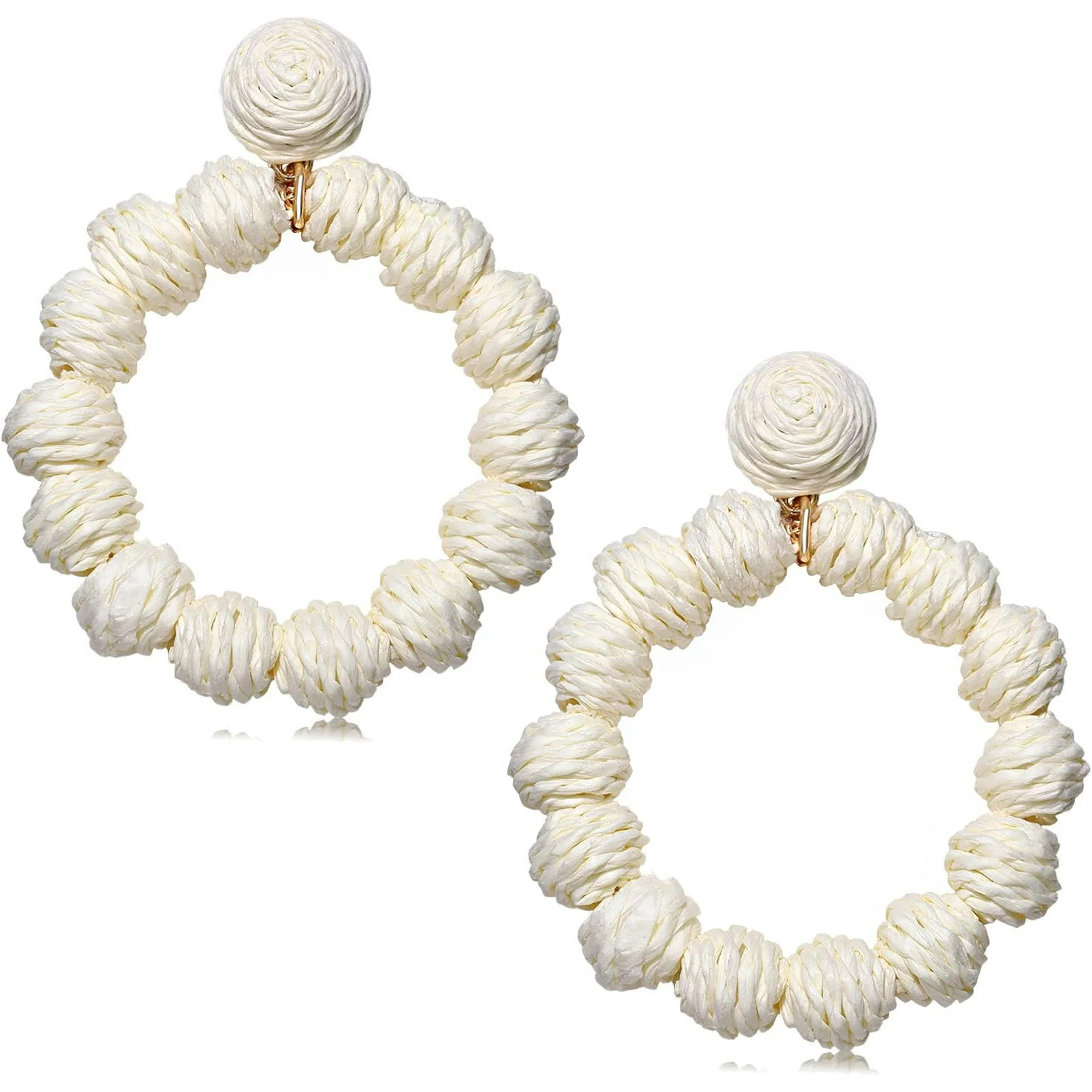 Women's Hand-woven Raffia Earrings Summer Beach Accessories Gifts | Walmart (US)