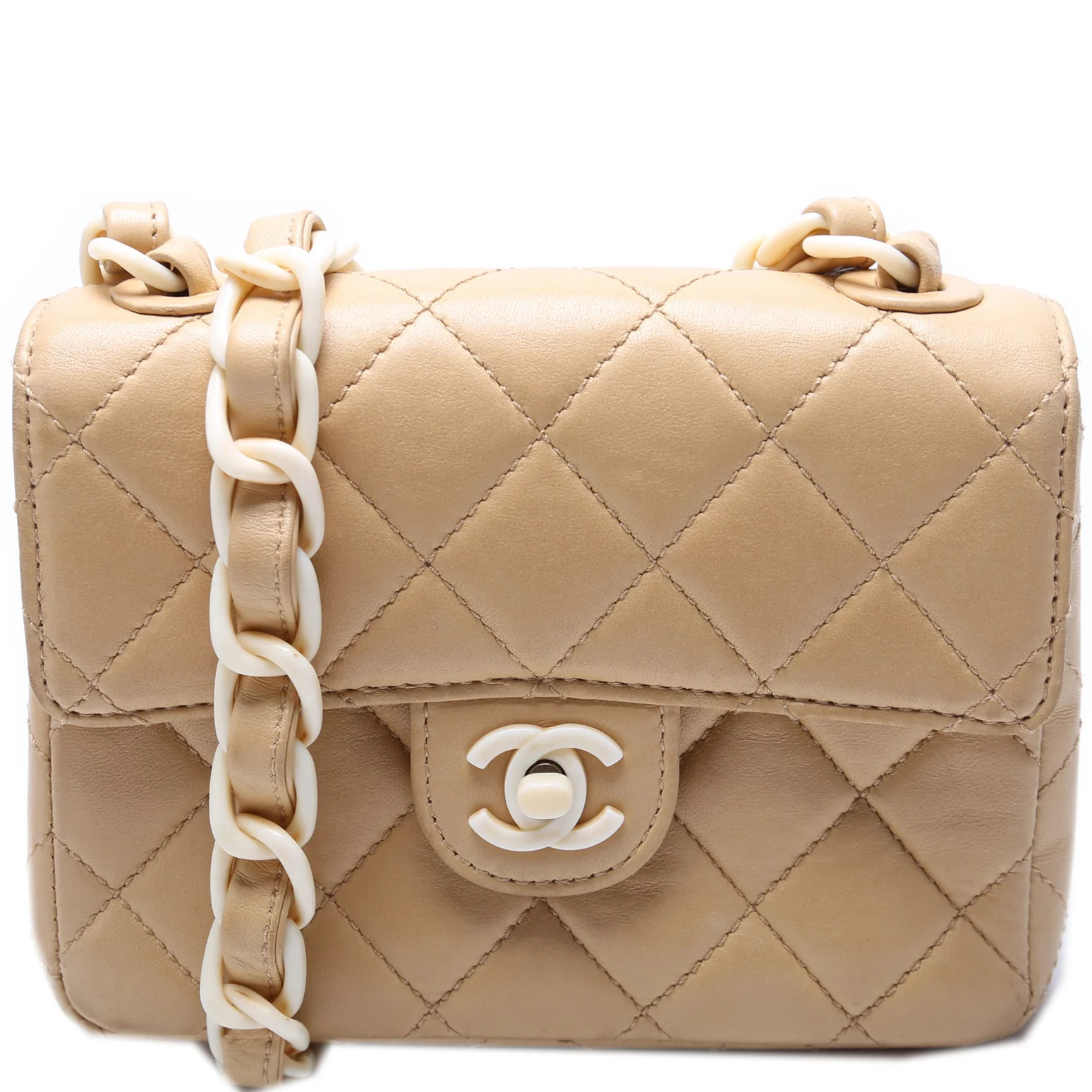 Mini Flap Square Plastic CC Chain 5M | Keeks Designer Handbags
