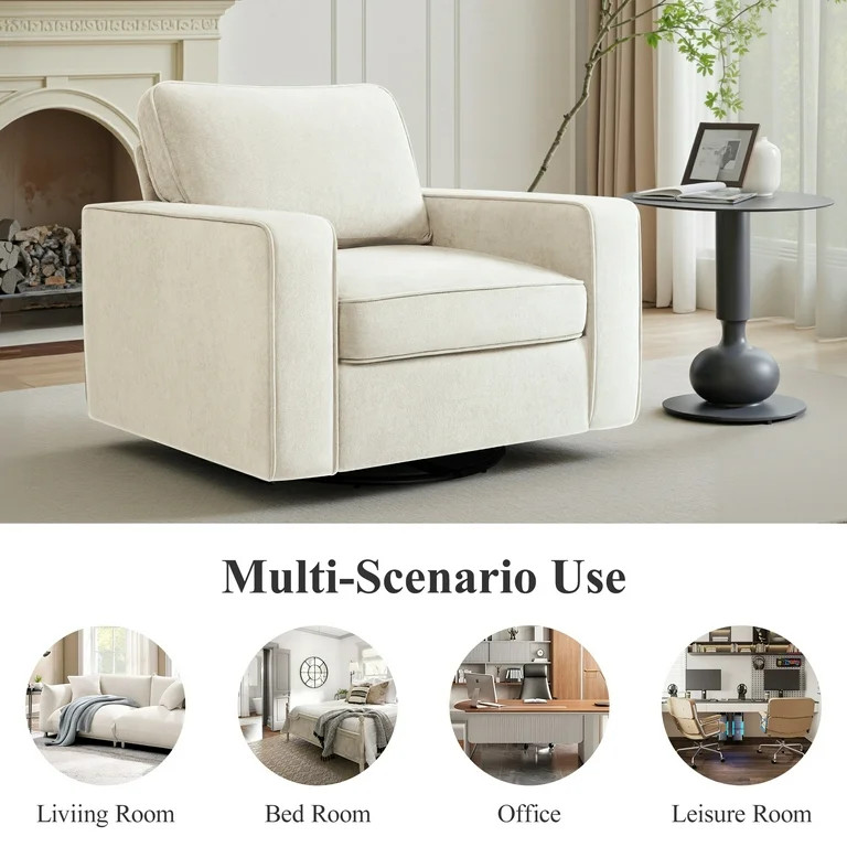 COOLHUT 360\u00b0 Swivel Accent Chair Set of 1, 36.2" Wide Accent Chair Armchair, Comfy Upholster... | Walmart (US)
