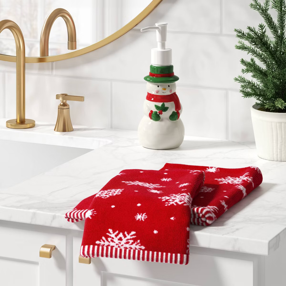 2pk Snowflake Christmas Hand Towel Set Red - Wondershop\u2122 | Target