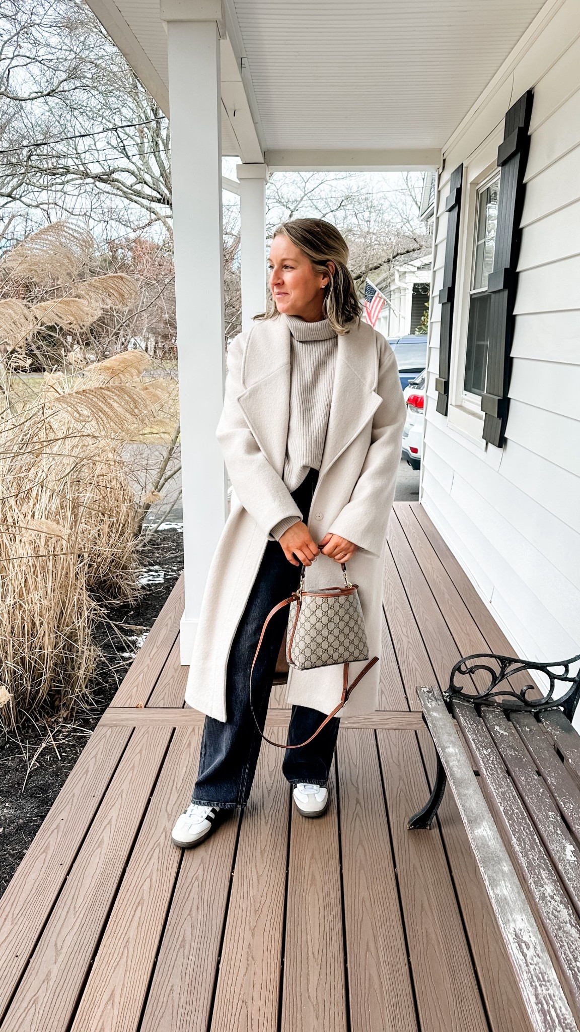 What I wore to conferences! Easy breezy and super comfy cozy! Medium jacket, large cashmere turtleneck and 29 jeans in 30” inseam. Love the neutral tones and it’s so elevated, even with the sneakers  

#LTKOver40 #LTKmomlife #LTKdayinmylife
