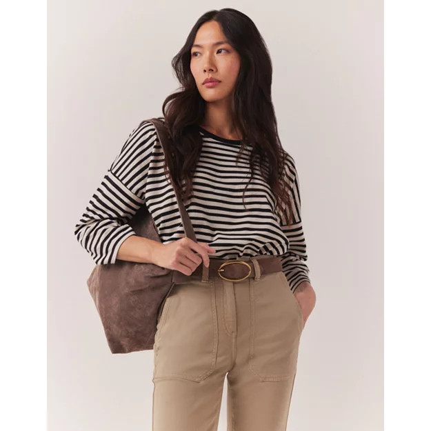 Structured Stripe Boxy Top | The White Company (US & CA)
