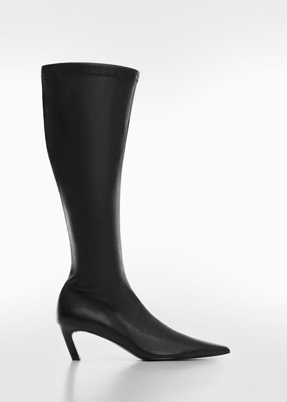 Leather boots with kitten heels -  Women | Mango USA | MANGO (US)
