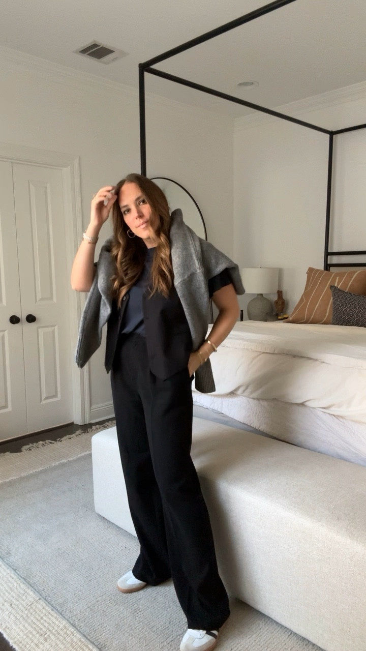 30 Outfits in 30 Days | Day Twenty Eight

This outfit really does FEEL THIS GOOD. 🙌🏻 haha seriously though, the trouser and sneaker combination is one that I’ve always loved because well, I work in college athletics. And a good quality t shirt goes a long way in my wardrobe but I love how the vest just elevated this look!

Also, I’m a lover of mixing navy and black. The combo is so sleek in my opinion, still feeling high end but breaking up the monochromatic look just a bit! 

#GRWM #LTK #momstyle #workwear

#LTKstyletip #LTKworkwear