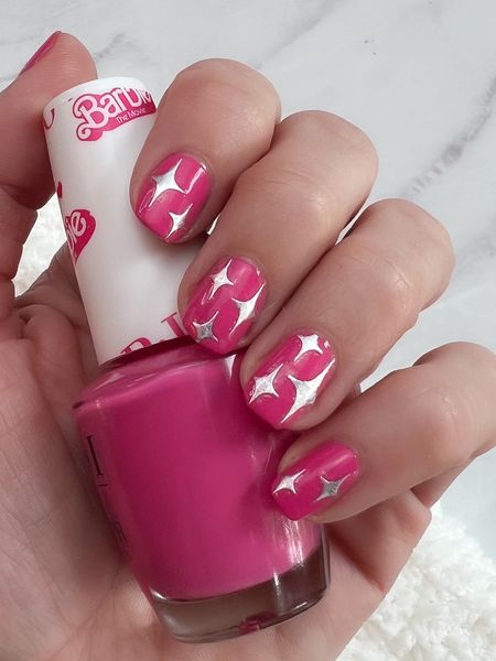 Love the way these nails came out!
I used Hi Barbie! From the OPI x Barbie mark polish collection and some star stickers that I got from Amazon.

Pink nails | Barbie nails | short nails | Barbie nail inspo | diy nail designs | easy nails | star nails


#LTKunder50 #LTKbeauty #LTKstyletip