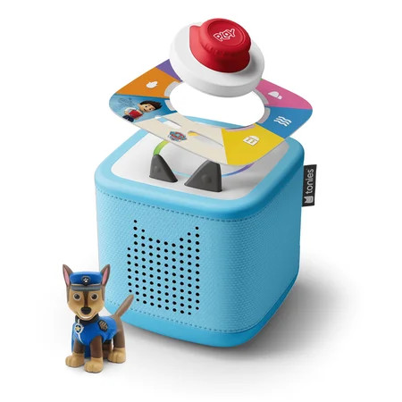 tonies Toniebox 2 Screen-Free Audio Player Full Play Bundle for Kids with Chase, PAW Patrol Adventure Bay Rescue Heroes Tonieplay Game and Controller, Age Group 3+, Sky Blue | Walmart (US)