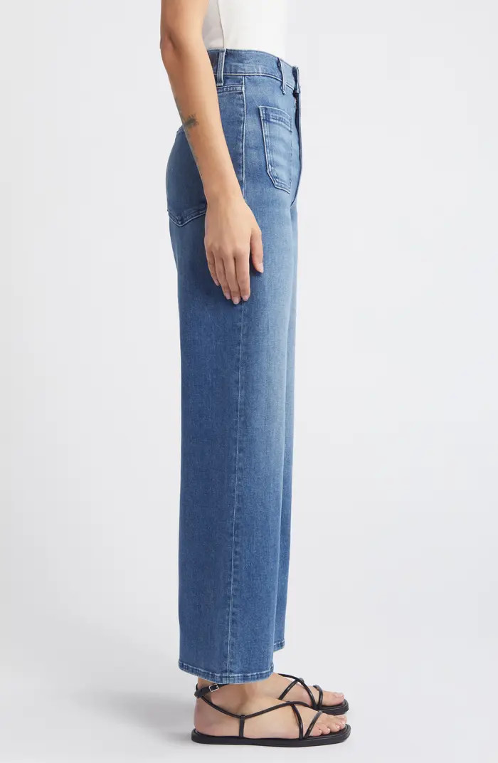 Le Jean Virginia Patch Pocket High Waist Ankle Wide Leg Jeans | Nordstrom | Nordstrom