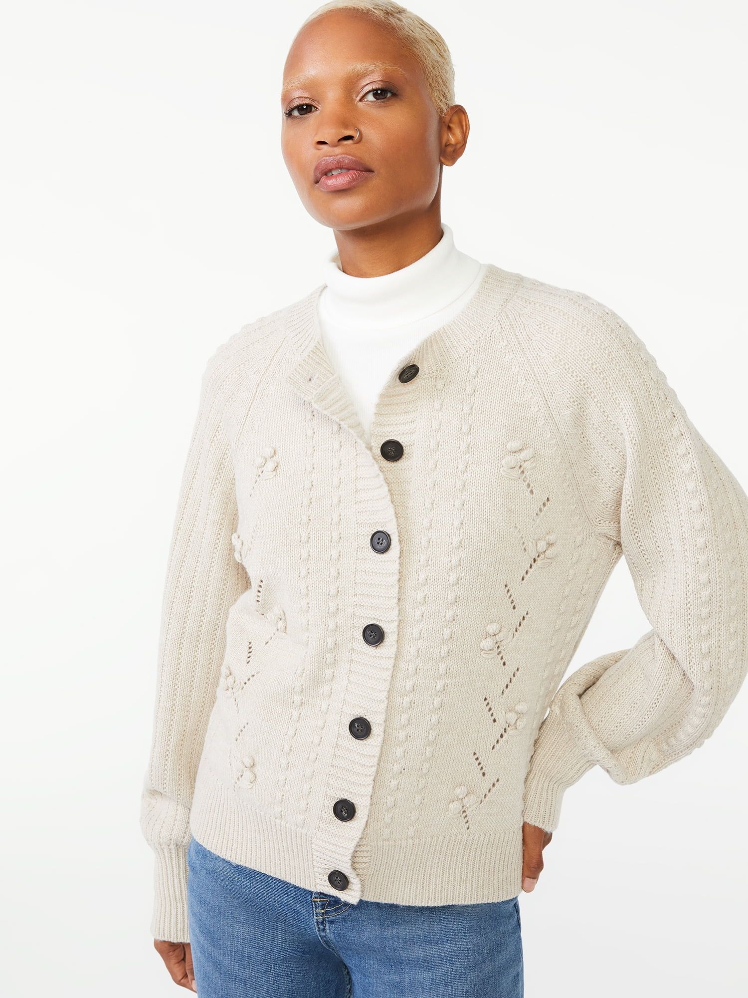 Free Assembly Women's Embroidered Cardigan with Long Sleeves | Walmart (US)