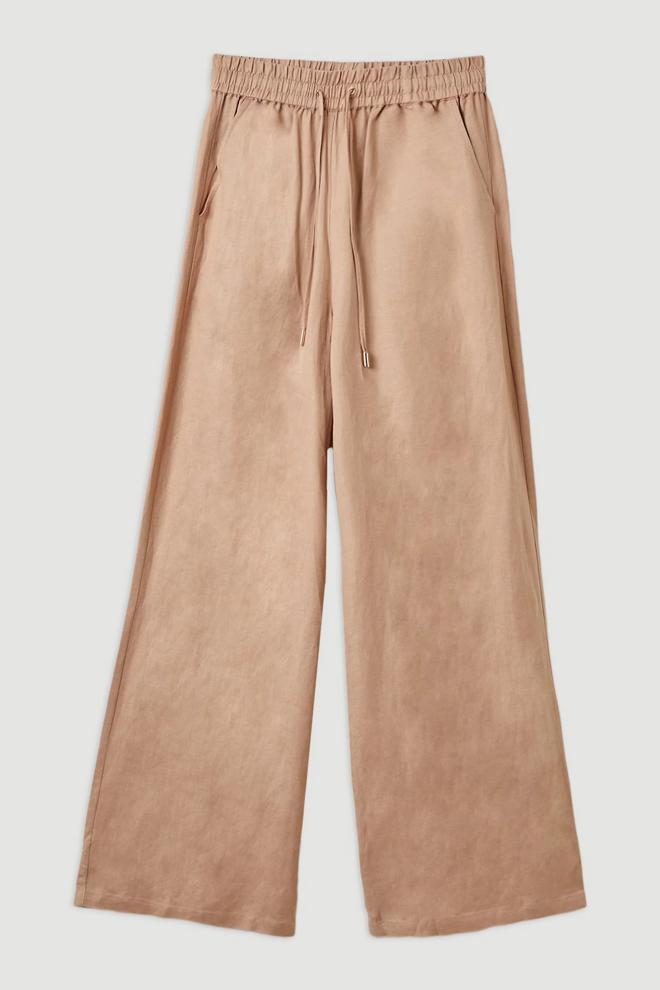 Linen Wide Leg Woven Trouser | Karen Millen US