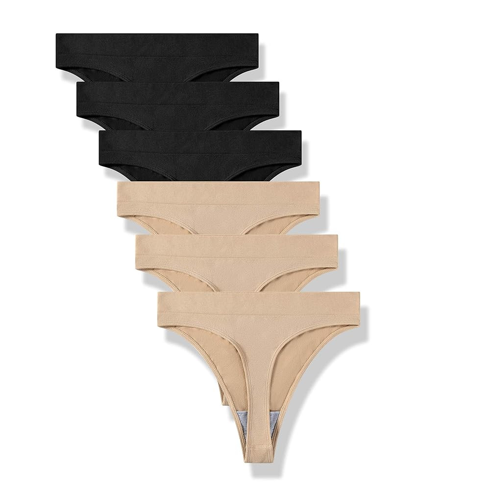 GRANKEE Women's Breathable Seamless Thong Panties No Show Underwear Pack | Amazon (US)