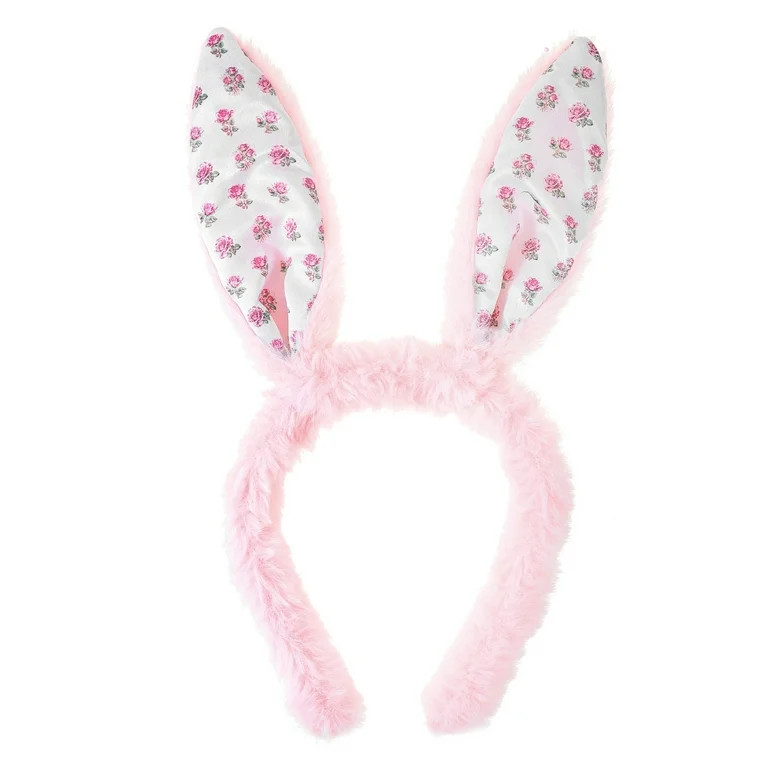 Way to Celebrate Easter Pink Plush Bunny Ears Headband, 1 Piece | Walmart (US)