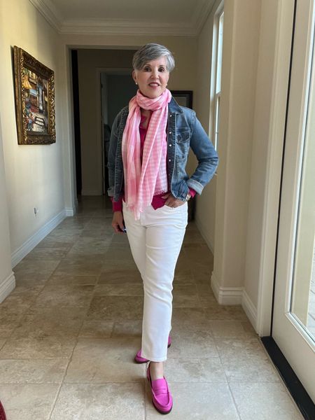 Love layers for spring or for cool evenings. Take the pink cardigan, add jeans and pink loafers. Add the medium wash jean jacket. Lastly, for zhoosh, add a pink gingham scarf 🧣! Yes!🩷🩷🩷!

#ltkunder50 #ltkover50
#ltkover40
#ltkspringlooks
#ltkspringoutfits
#ltkitbag
#ltkshoecrush #styleagram 
#stylebook
#stylebible
#stylefashion
#outfitshot
#styleaddict
#jcrewfactory 
#talbotsofficial 
#getreadywithme 
#styletips
#grwm
#styleblogger
#springfashion
#springstyles

#LTKsalealert #LTKfindsunder50 #LTKstyletip