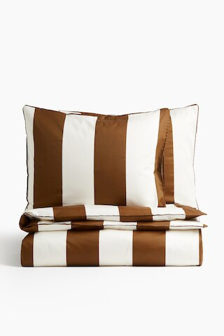 H & M - Doppelbettwäsche aus Baumwollsatin - Beige - Zuhause | H&M (DE, AT, CH, NL, FI)