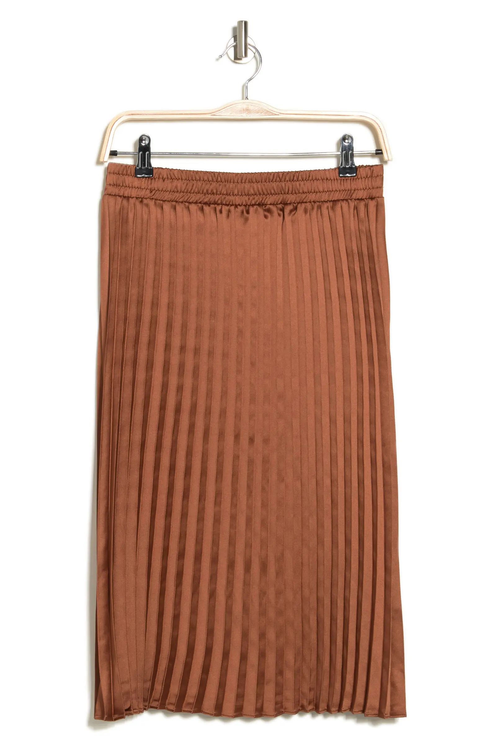 Solid Pleated Satin Skirt | Nordstrom Rack