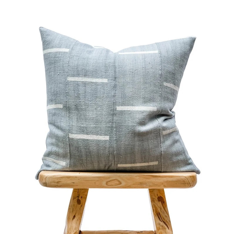 Farmhouse Pillow  African Pillow Mudcloth Pillow Blue Grey | Etsy | Etsy (US)